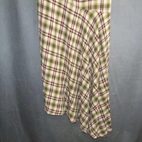 I.S. Sunao Kuwahara Issey Miyake Green Plaid Dress Size US S Japan Vintage FLAWS - Picture 8 of 16